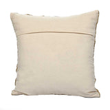 Leaf Beaded Polyester Cushion Cover- Gold and Off-white