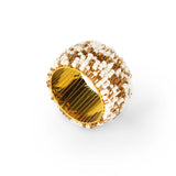 Leaf Beaded Napkin Rings Set of 4- Gold