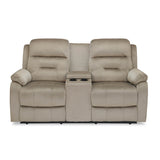 Rosia 2 Seater Recliner Sofa with Console- Light Brown