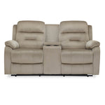 Rosia 2 Seater Recliner Sofa with Console- Light Brown