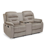 Rosia 2 Seater Recliner Sofa with Console- Light Brown