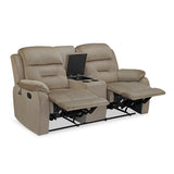 Rosia 2 Seater Recliner Sofa with Console- Light Brown