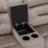 Rosia 2 Seater Recliner Sofa with Console- Light Brown