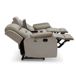 Rosia 2 Seater Recliner Sofa with Console- Light Brown