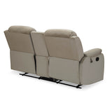 Rosia 2 Seater Recliner Sofa with Console- Light Brown