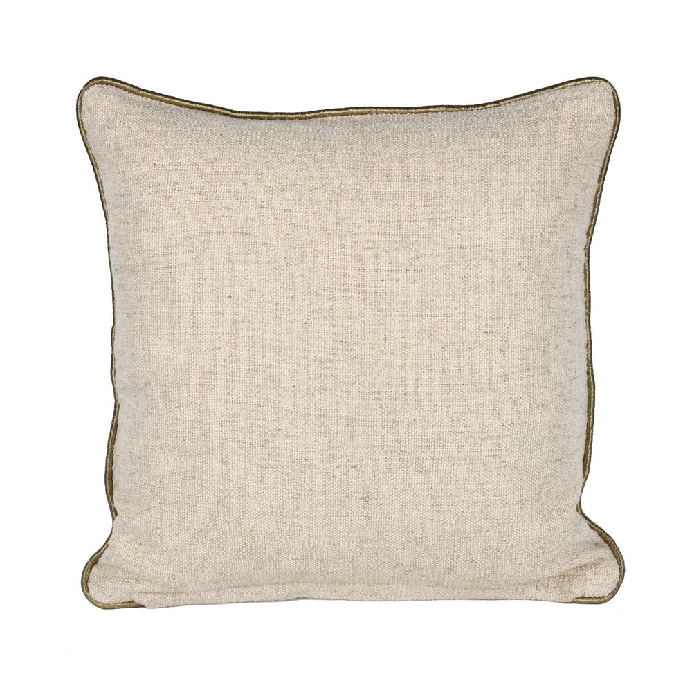 Multi Moorpank Pattern Fabric Cushion Cover- Beige and Gold
