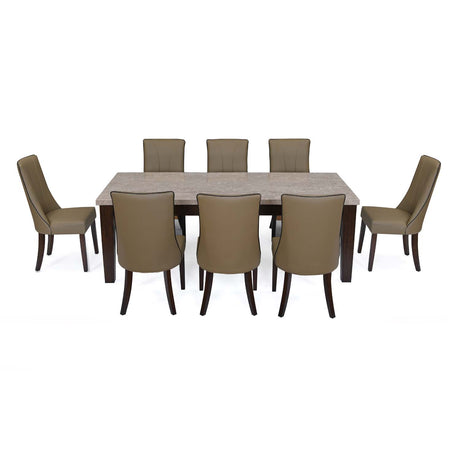 Prince 8 Seater Dining Set - Walnut Brown