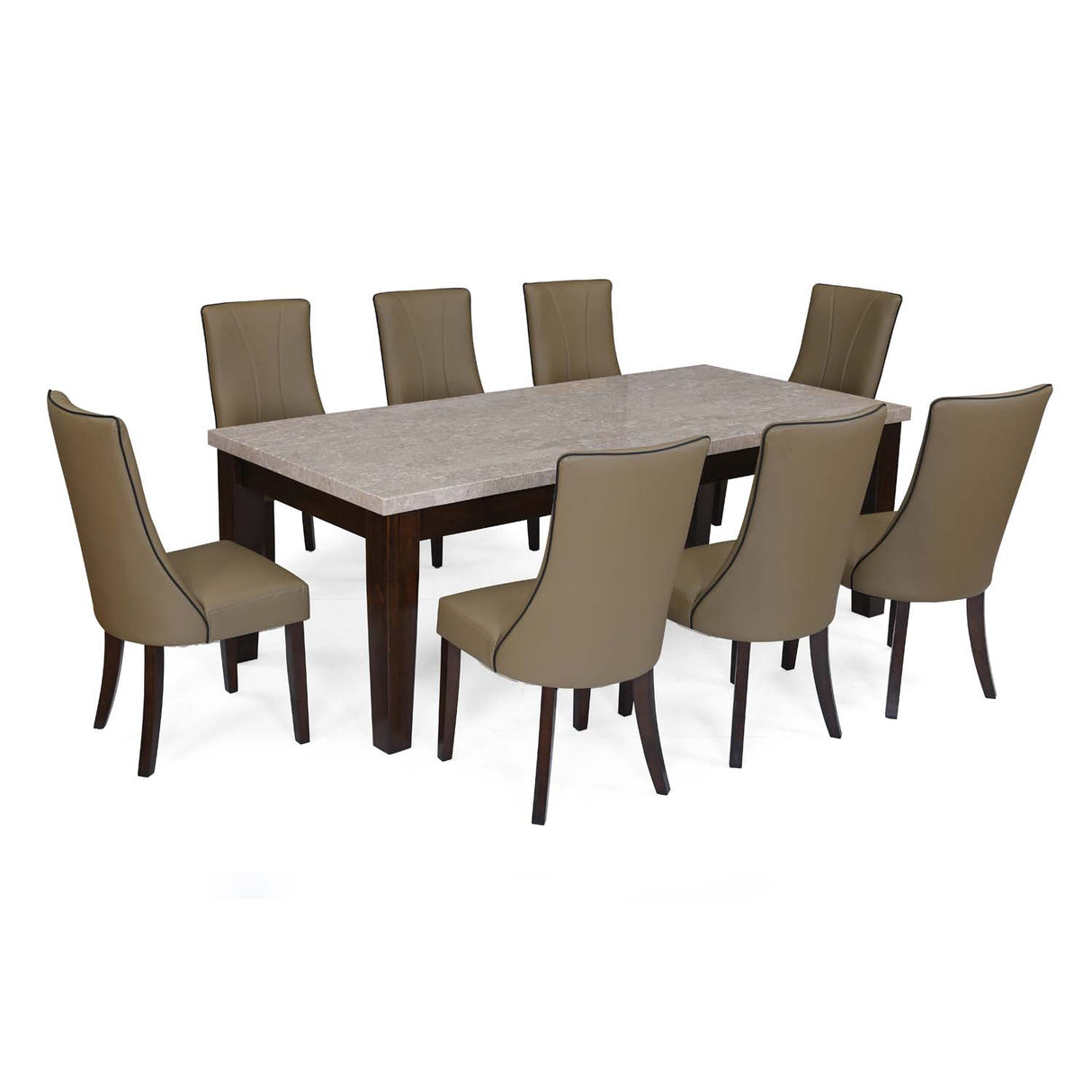 Prince 8 Seater Dining Set - Walnut Brown