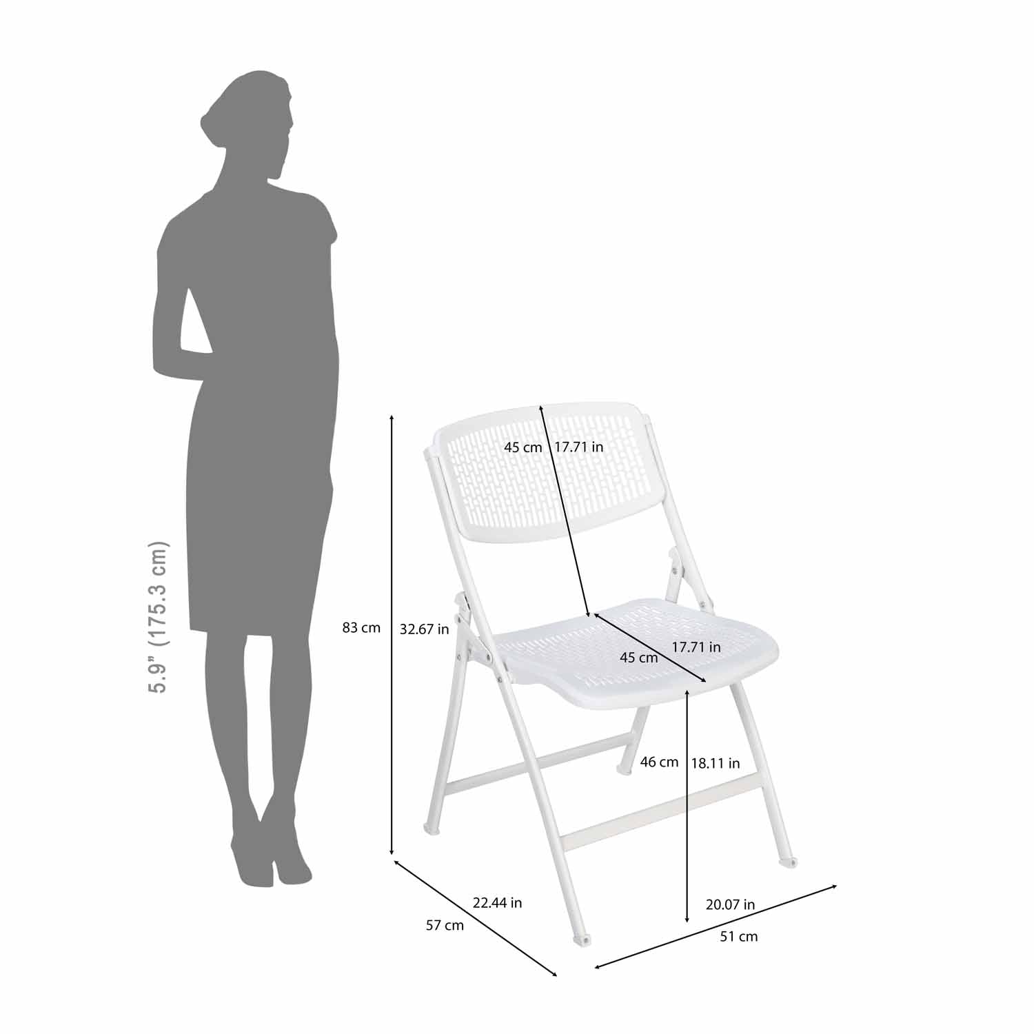 Aero Metal Folding Chair- White
