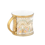 Abstract Design Porcelain Coffee Mug- White and Gold