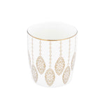 Printed Design Porcelain Coffee Mug- White and Gold
