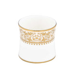 Floral Design Porcelain Coffee Mug- White and Gold