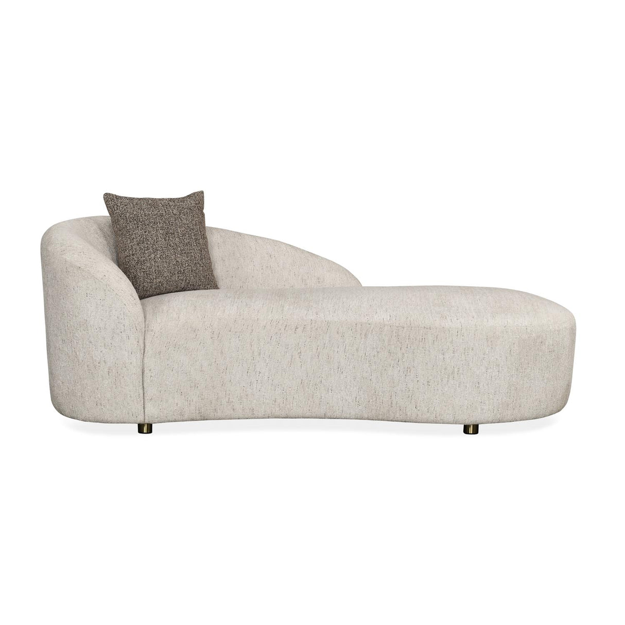 Giorgio Left Chaise Lounge Textured Fabric Sofa- Ivory