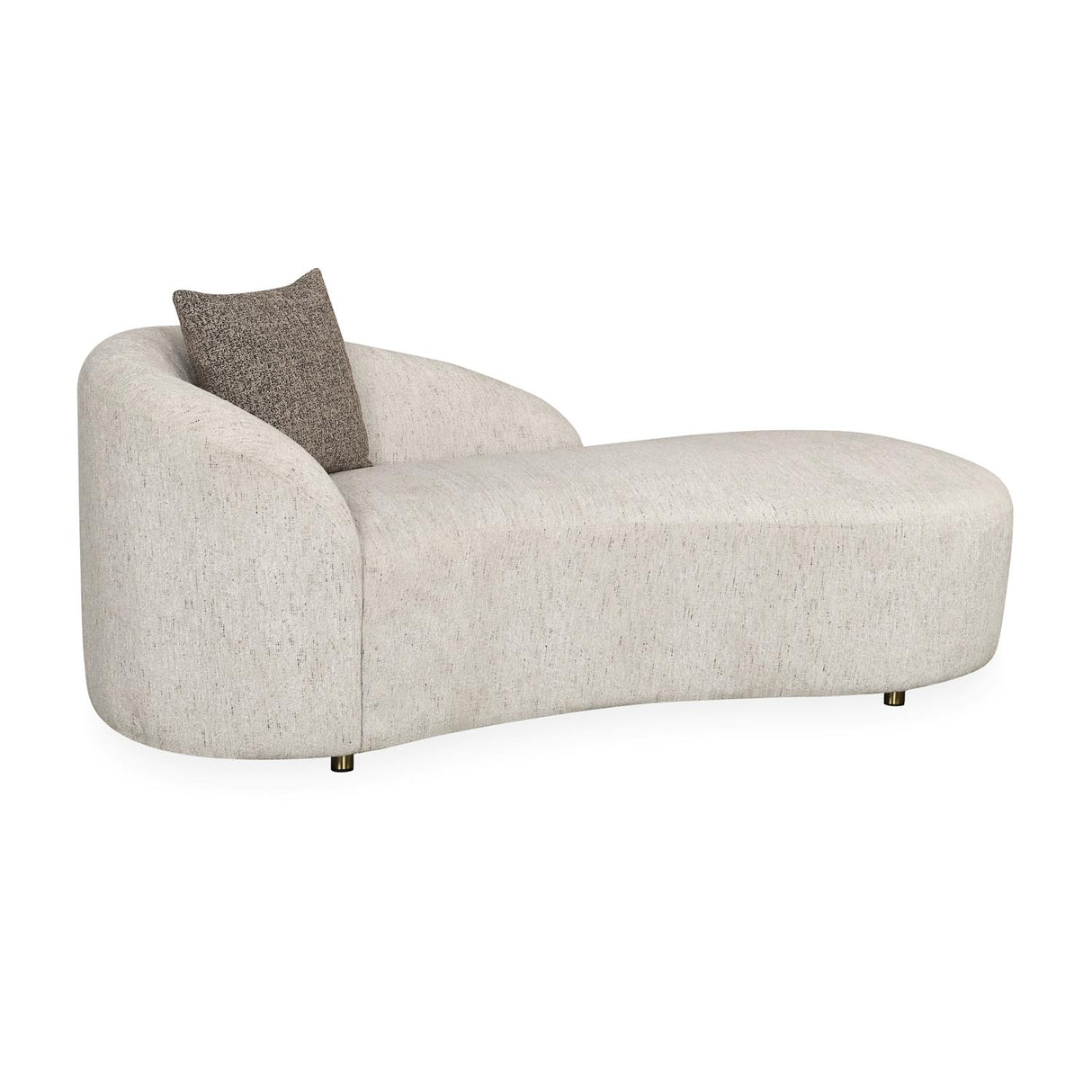Giorgio Left Chaise Lounge Textured Fabric Sofa- Ivory