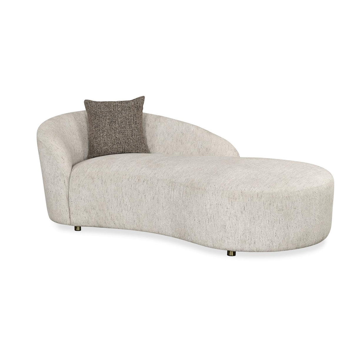Giorgio Left Chaise Lounge Textured Fabric Sofa- Ivory