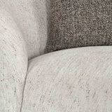 Giorgio Left Chaise Lounge Textured Fabric Sofa- Ivory