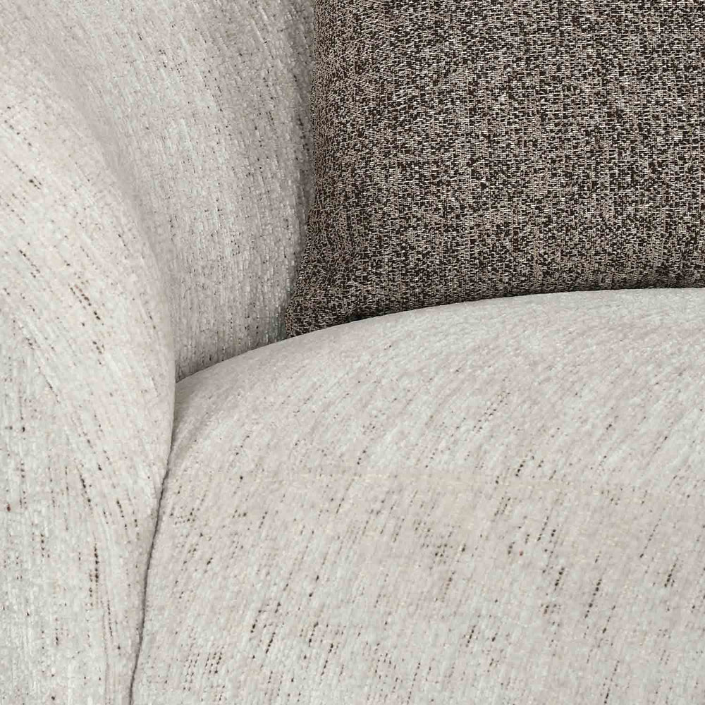Giorgio Left Chaise Lounge Textured Fabric Sofa- Ivory