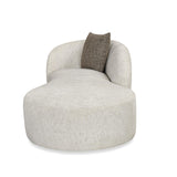 Giorgio Left Chaise Lounge Textured Fabric Sofa- Ivory