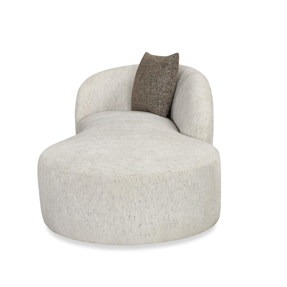 Giorgio Left Chaise Lounge Textured Fabric Sofa- Ivory