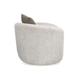 Giorgio Left Chaise Lounge Textured Fabric Sofa- Ivory