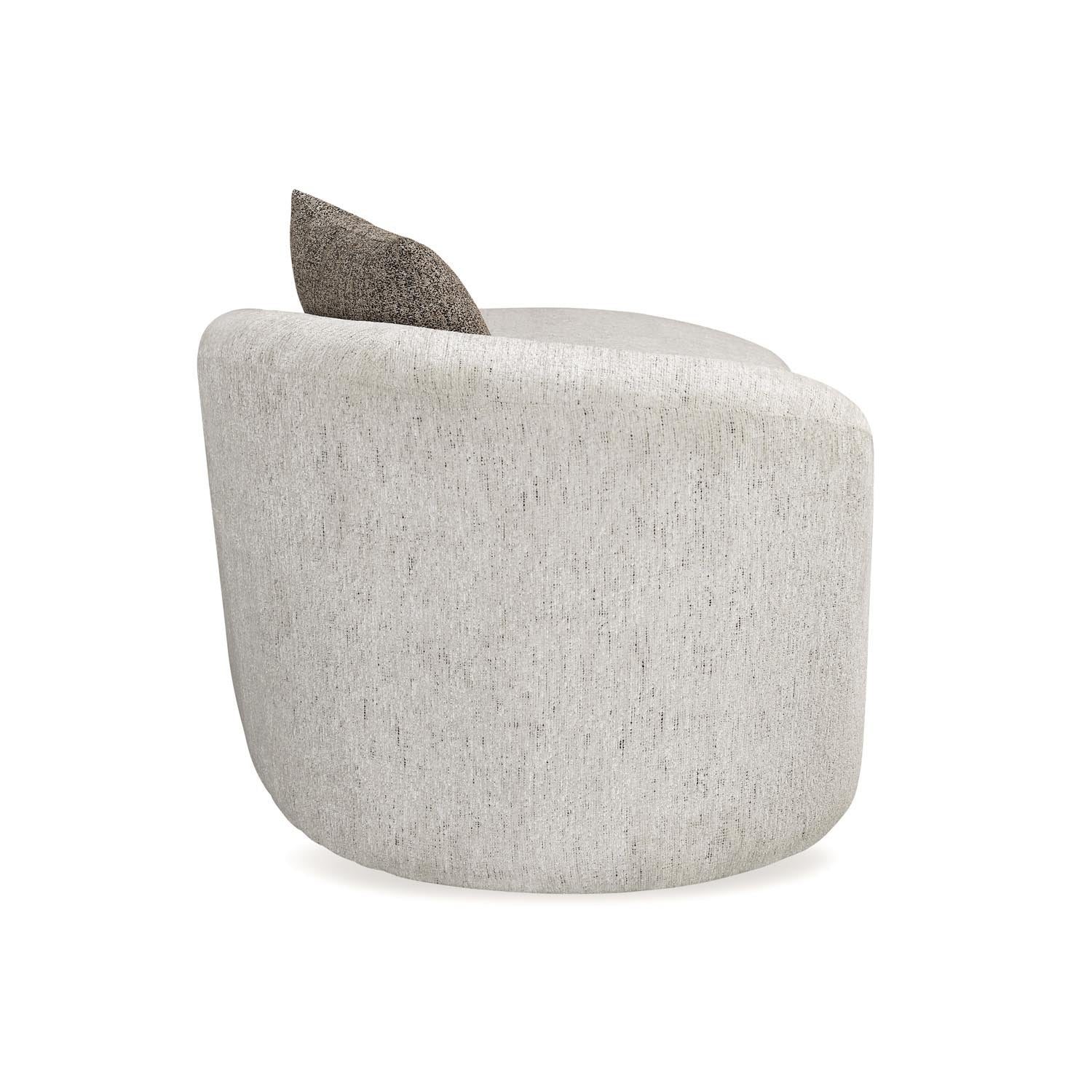Giorgio Left Chaise Lounge Textured Fabric Sofa- Ivory