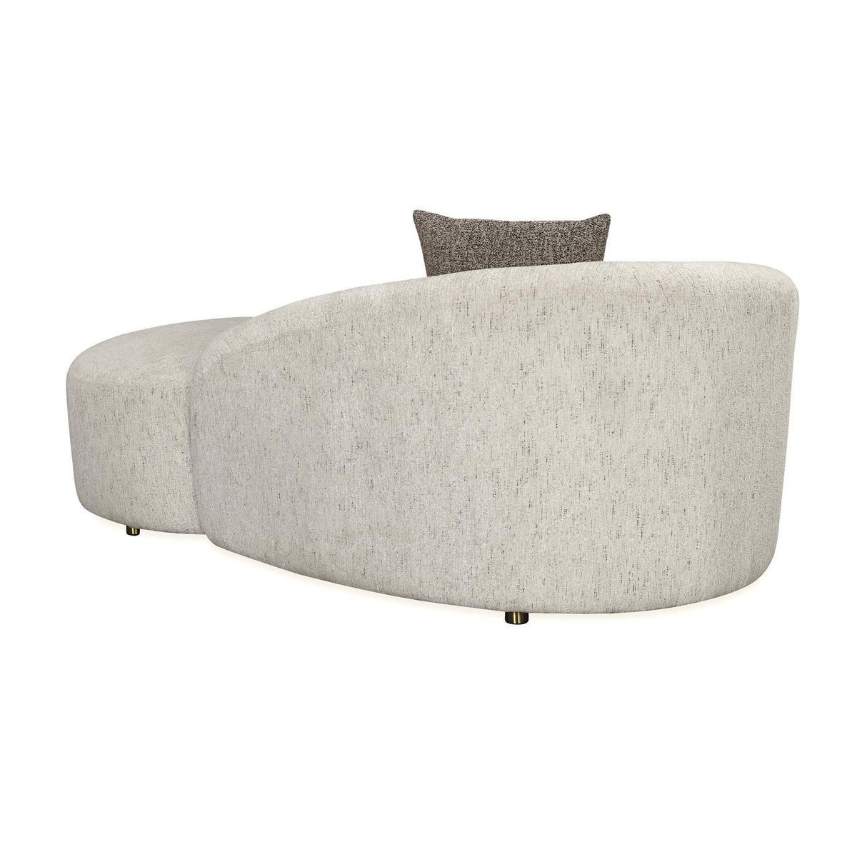 Giorgio Left Chaise Lounge Textured Fabric Sofa- Ivory