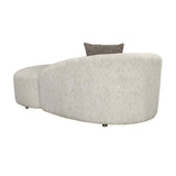 Giorgio Left Chaise Lounge Textured Fabric Sofa- Ivory