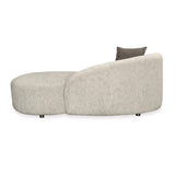 Giorgio Left Chaise Lounge Textured Fabric Sofa- Ivory