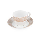 Porcelain Cup and Saucer Set of 6- White