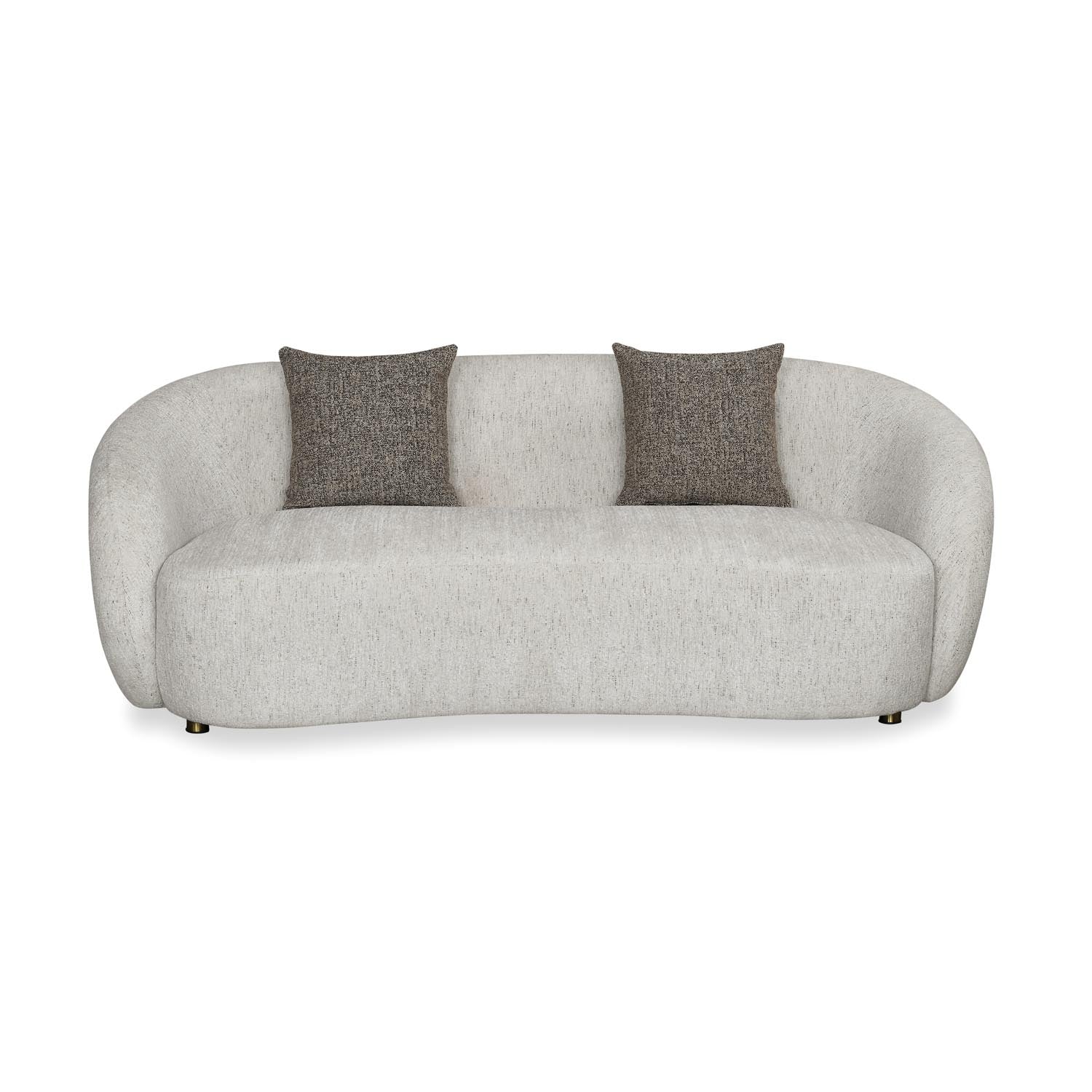 Giorgio 3 Seater Textured Fabric Sofa- Ivory