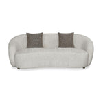 Giorgio 3 Seater Textured Fabric Sofa- Ivory