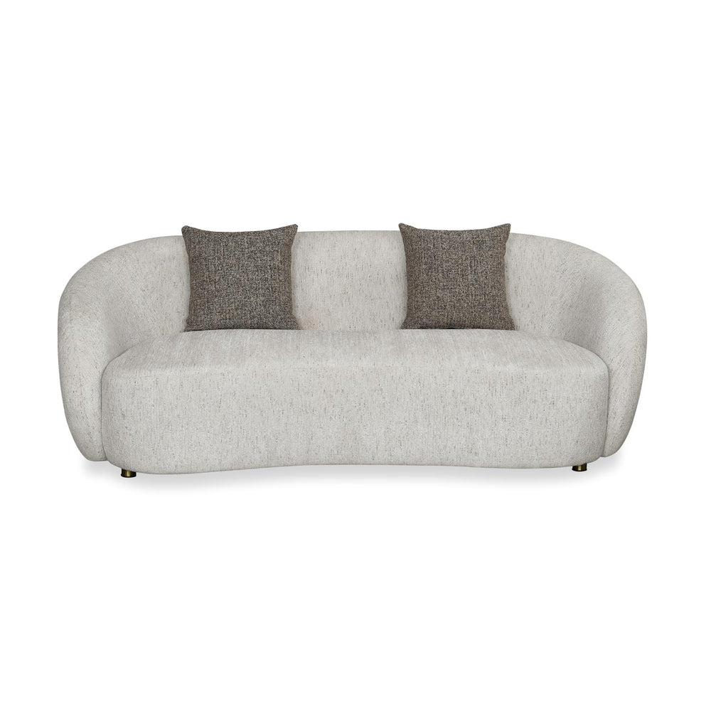 Giorgio 3 Seater Textured Fabric Sofa- Ivory