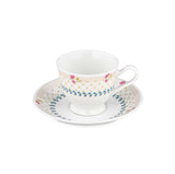 Porcelain Cup and Saucer Set of 6- Multicolor