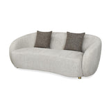 Giorgio 3 Seater Textured Fabric Sofa- Ivory