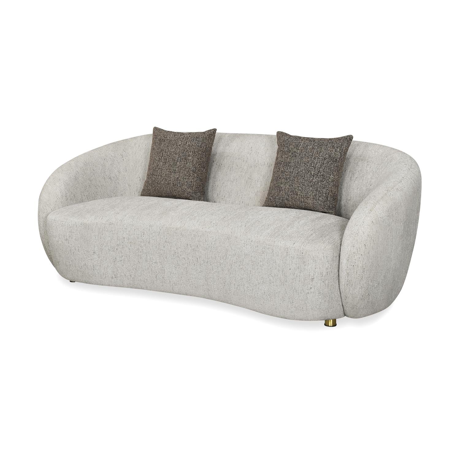 Giorgio 3 Seater Textured Fabric Sofa- Ivory