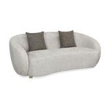 Giorgio 3 Seater Textured Fabric Sofa- Ivory