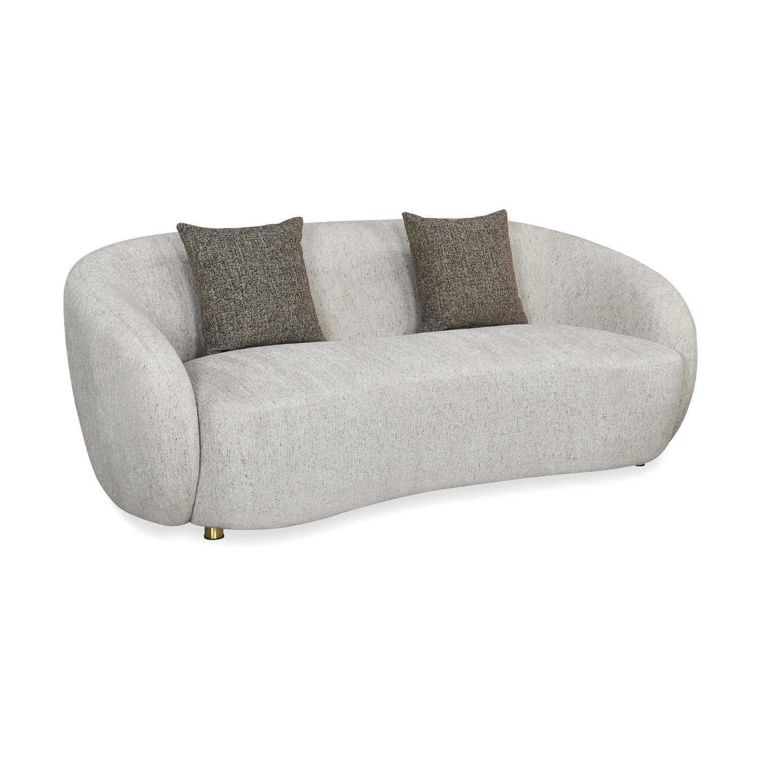 Giorgio 3 Seater Textured Fabric Sofa- Ivory