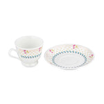 Porcelain Cup and Saucer Set of 6- Multicolor