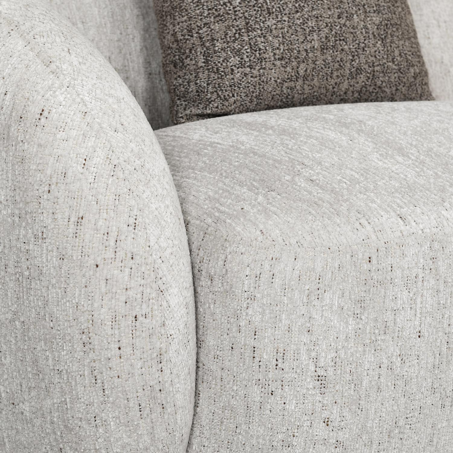 Giorgio 3 Seater Textured Fabric Sofa- Ivory