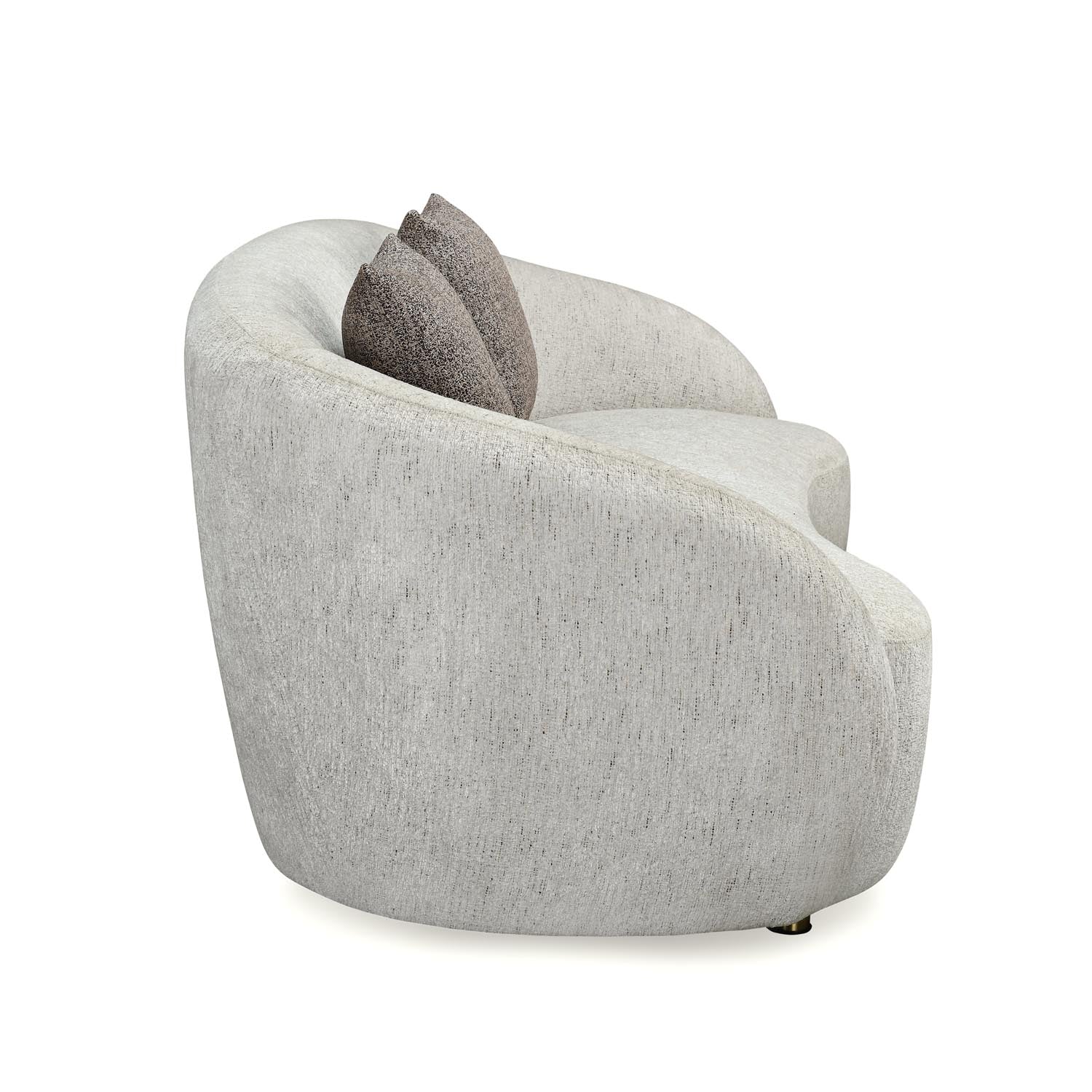 Giorgio 3 Seater Textured Fabric Sofa- Ivory