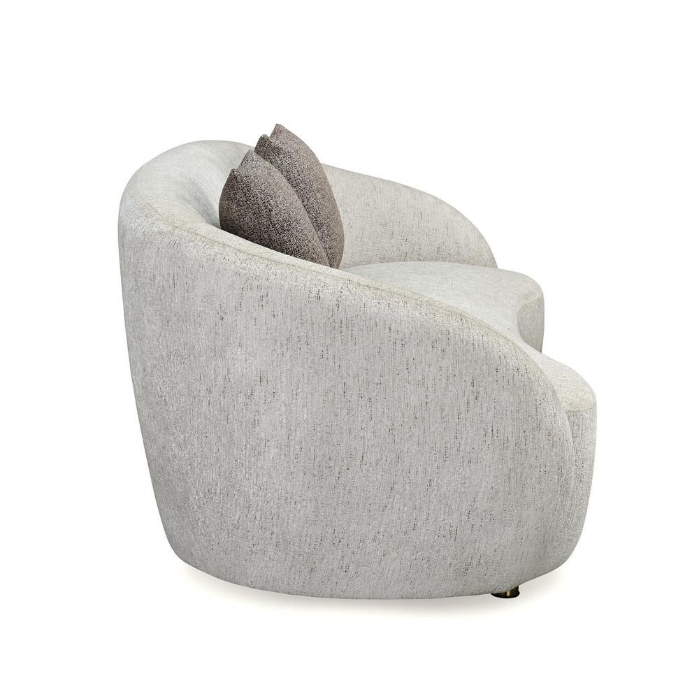 Giorgio 3 Seater Textured Fabric Sofa- Ivory