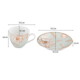 Porcelain Cup and Saucer Set of 6- Cream