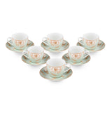 Porcelain Cup and Saucer Set of 6- Cream