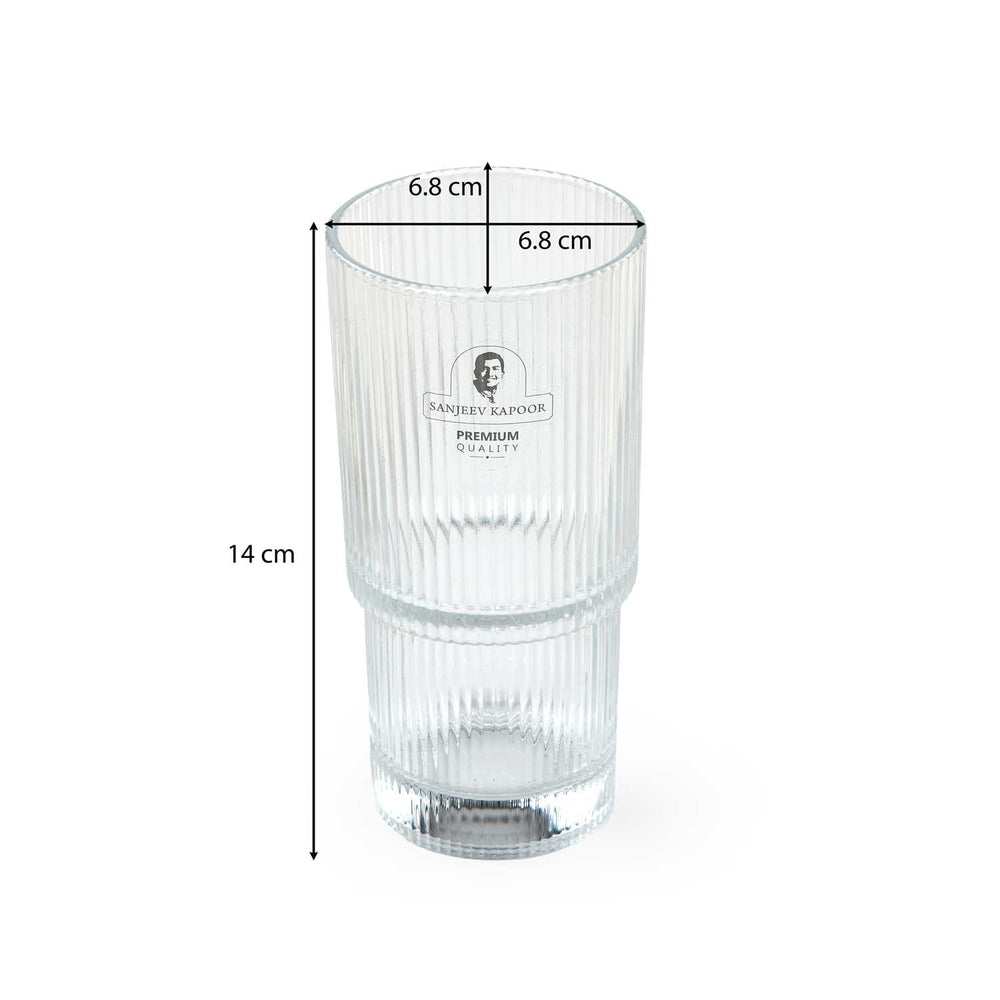 Stackable 300 ml Water Glass Set of 6- Transparent