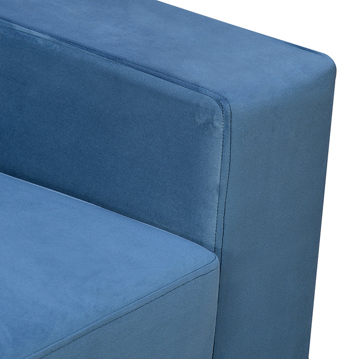 Shirley 3 Seater Fabric Sofa- Blue