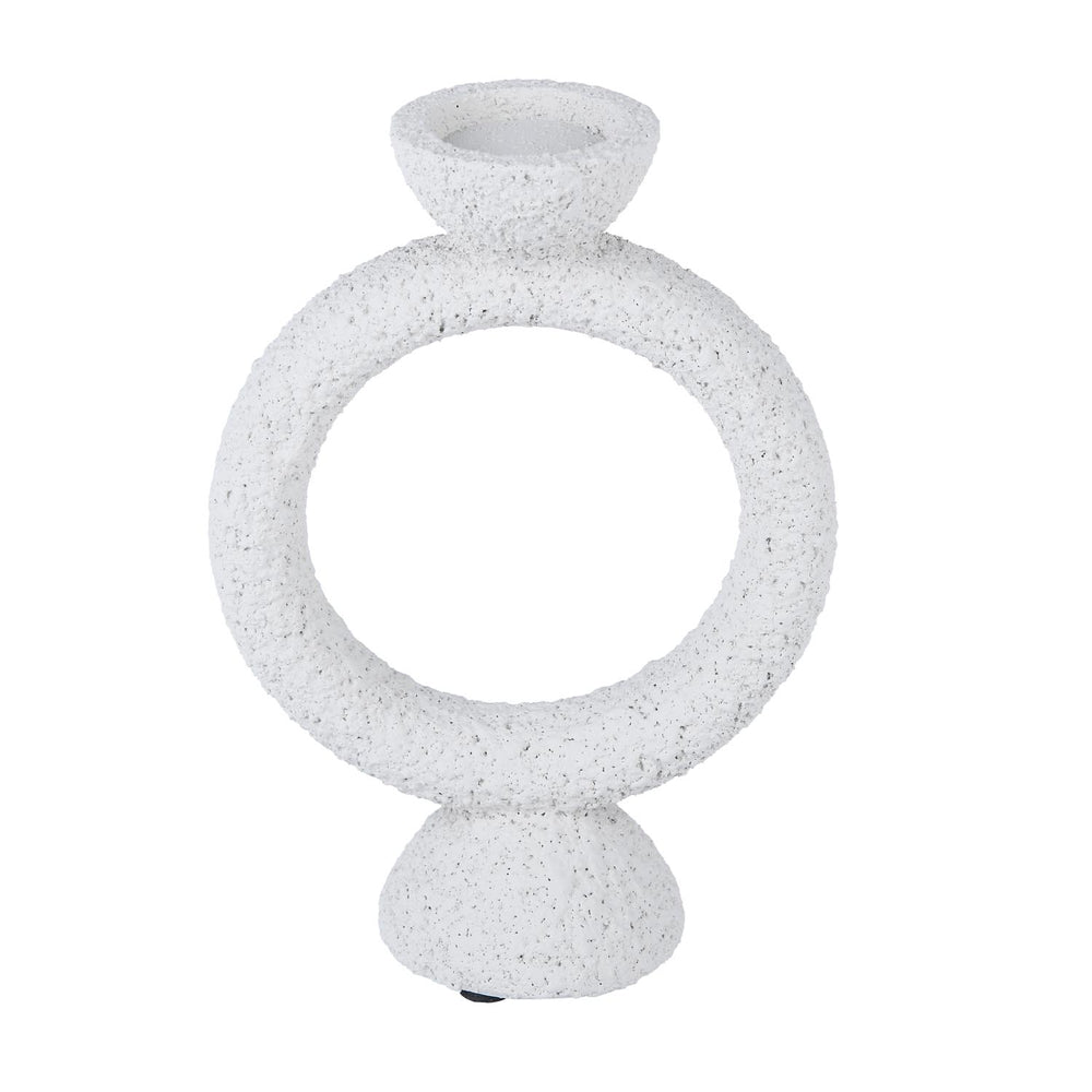 Polyresin Ring Holder Candle Holder Small- Beige
