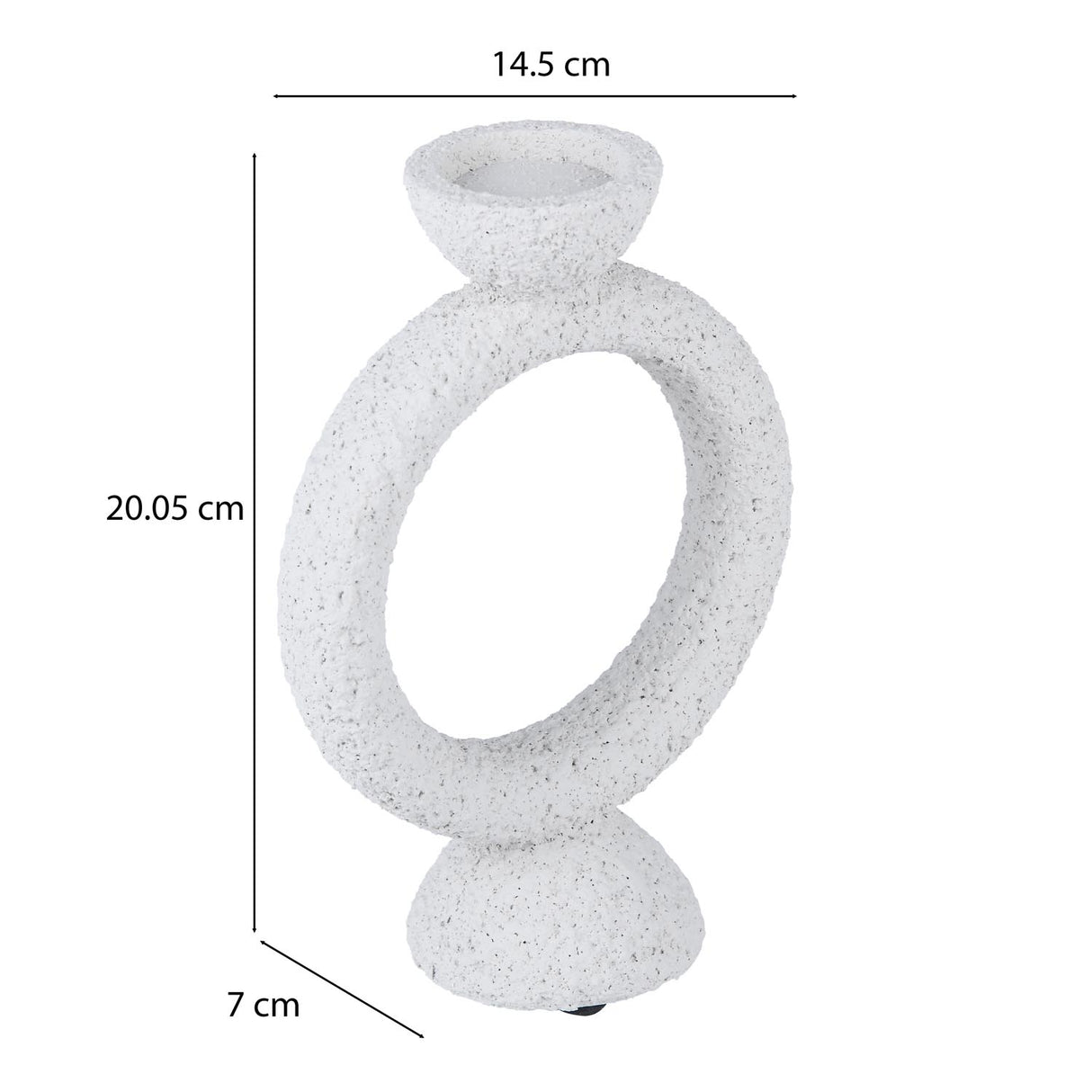 Polyresin Ring Holder Candle Holder Small- Beige