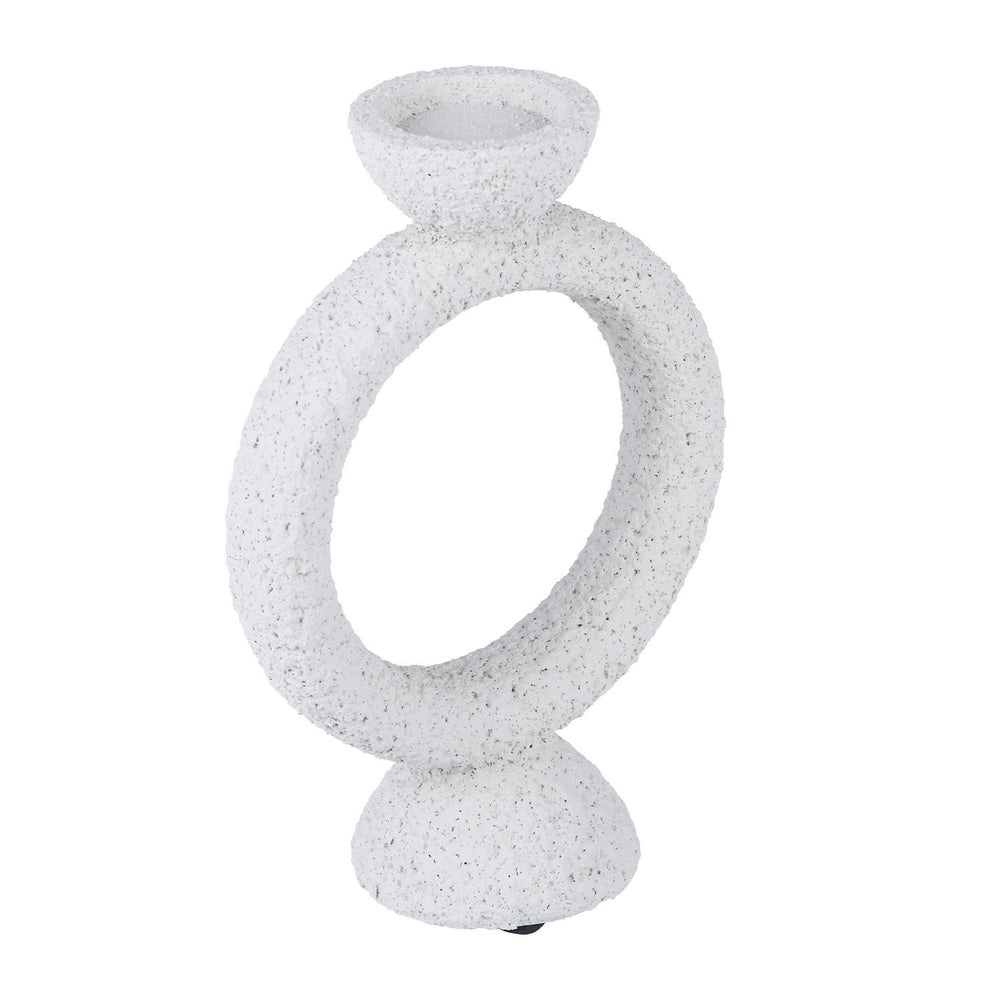 Polyresin Ring Holder Candle Holder Small- Beige