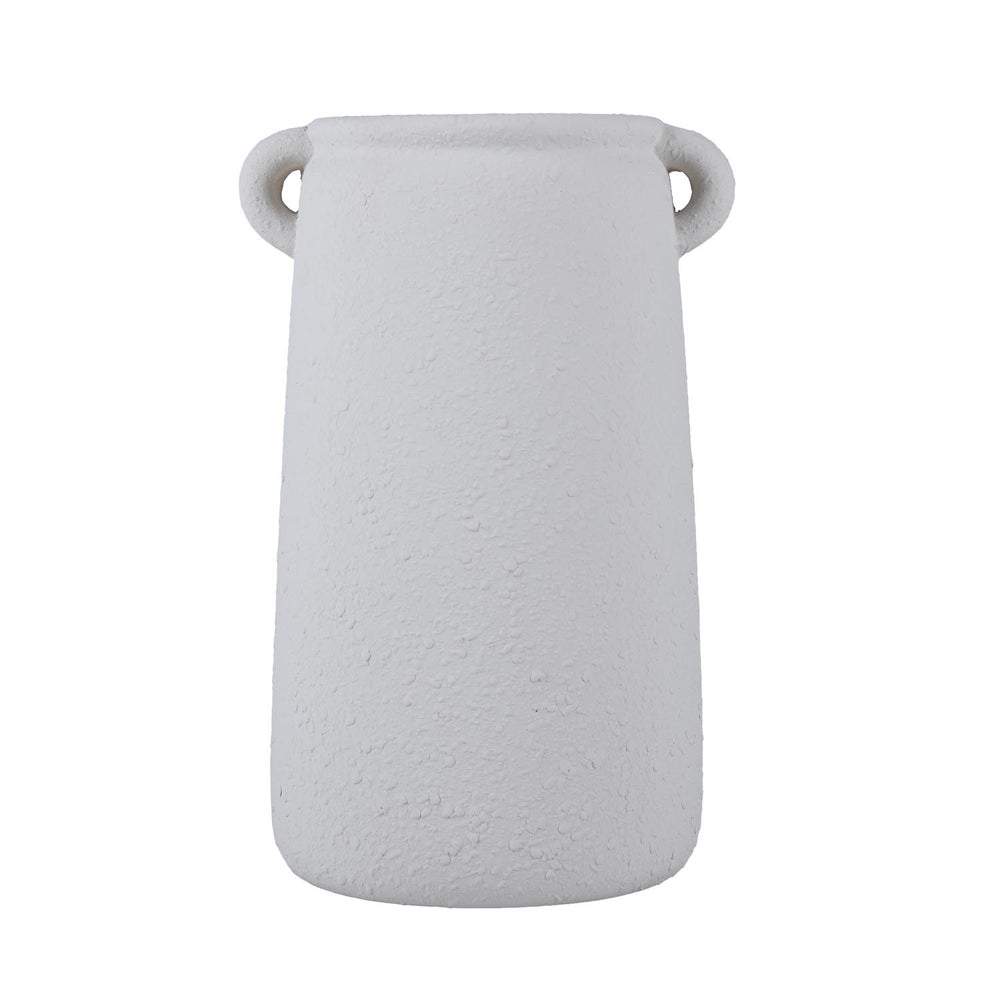 Decorative Trapeze Stoneware Vase Small- Beige