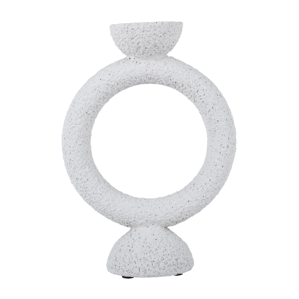 Polyresin Ring Holder Candle Holder Large- Beige